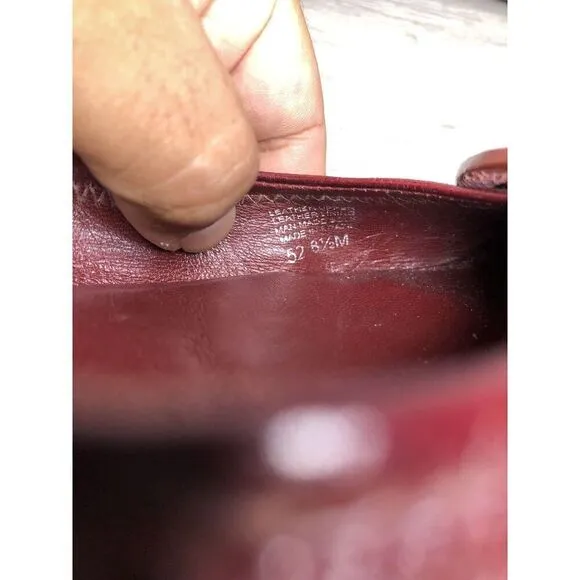 Tory Burch Reva Logo Dark Red Patent Leather Ballet Flats Women Sz 8.5M US/39EU