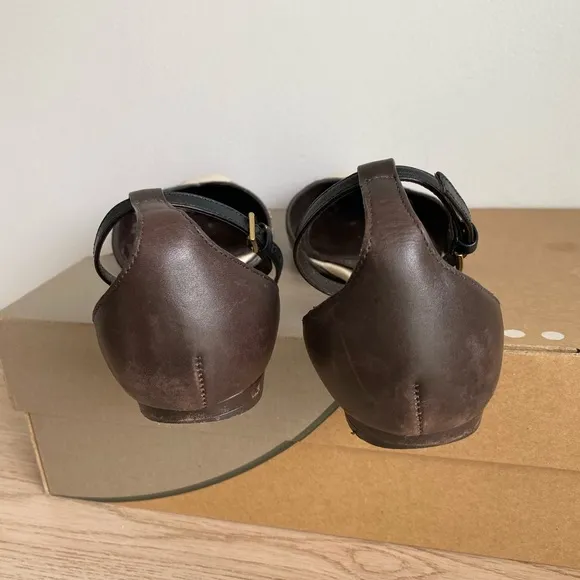 Tory Burch V-Cut Ankle Strap Python Flats Women Shoes - SZ 8