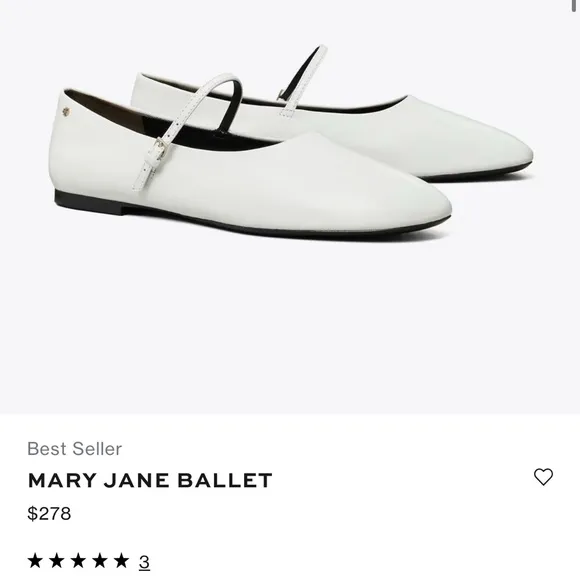 Tory Burch White Flats with Suede Texture and Strap