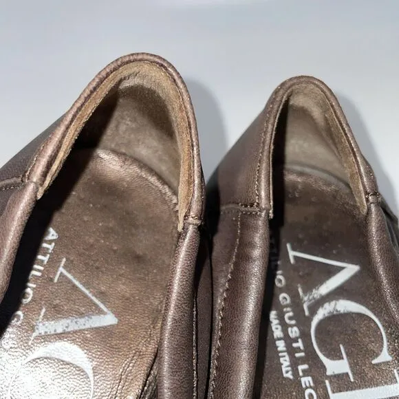 Tory Burch Women's‎ Black Cap Toe Brown Leather Ballet Flats Shoes US Size 7.5