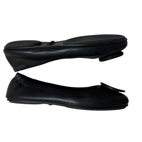 Tory Burch Women’s Leather Minnie Travel Ballet Flats Size 7