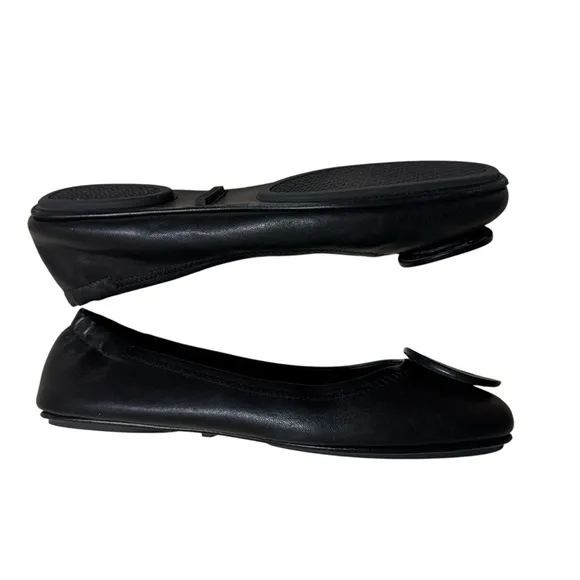 Tory Burch Women’s Leather Minnie Travel Ballet Flats Size 7