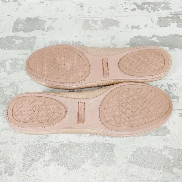 Tory Burch Women's Minnie Travel Cream Snake Embossed Ballet Flats A919