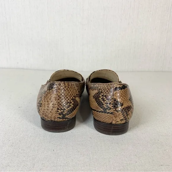 Tory Burch~Women’s “Roccia” Python Gemini‎ Link Leather Loafers/Flats~Sz 10.5