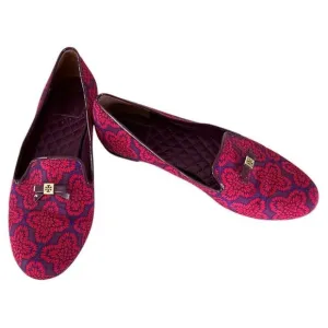 Tory Burch Red &amp; Purple Loafers MI Brazil EUC 9.5