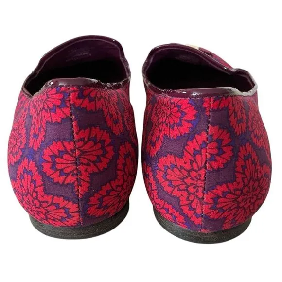Tory Burch Red &amp; Purple Loafers MI Brazil EUC 9.5