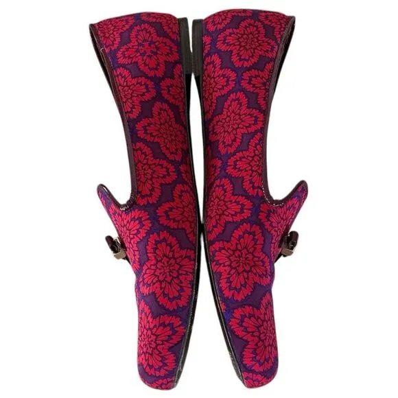 Tory Burch Red &amp; Purple Loafers MI Brazil EUC 9.5