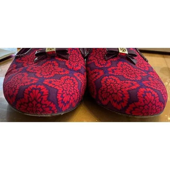 Tory Burch Red &amp; Purple Loafers MI Brazil EUC 9.5