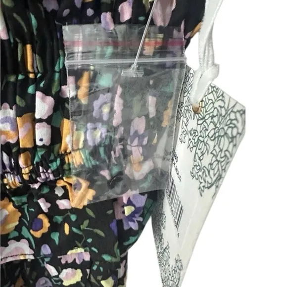 Tuckernuck Hyacinth House Black Multi Floral Smocked Samantha Midi Dress