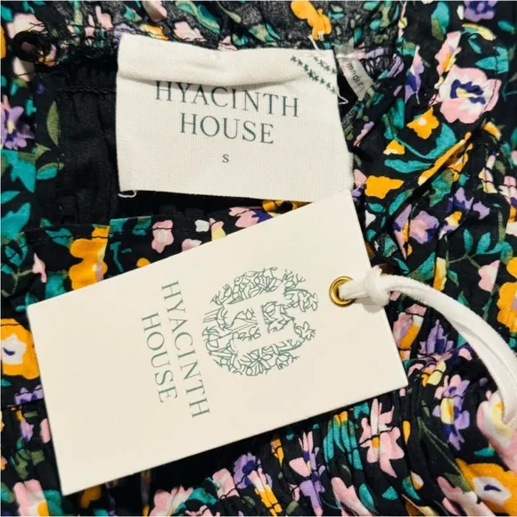 Tuckernuck Hyacinth House Black Multi Floral Smocked Samantha Midi Dress