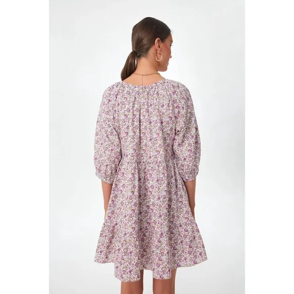 Tuckernuck Hyacinth House Floral Huckleberry Mini Dress Womens Large NWOT $148