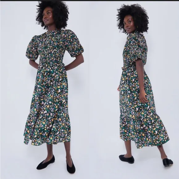 Tuckernuck | Hyacinth House Floral Smocked “Samantha” Midi Dress
