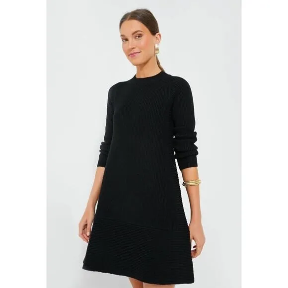 Tuckernuck Pomander Place Black Ainsley Dress Retro Mod Chunky Knit Large 1122
