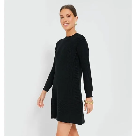 Tuckernuck Pomander Place Black Ainsley Dress Retro Mod Chunky Knit Large 1122