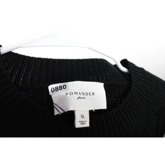 Tuckernuck Pomander Place Black Ainsley Dress Retro Mod Chunky Knit Size XL EUC