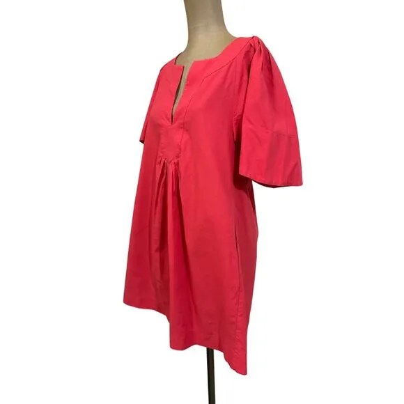 Tuckernuck Pomander Place Coral Finley Flutter Sleeve Cotton Mini Dress Small