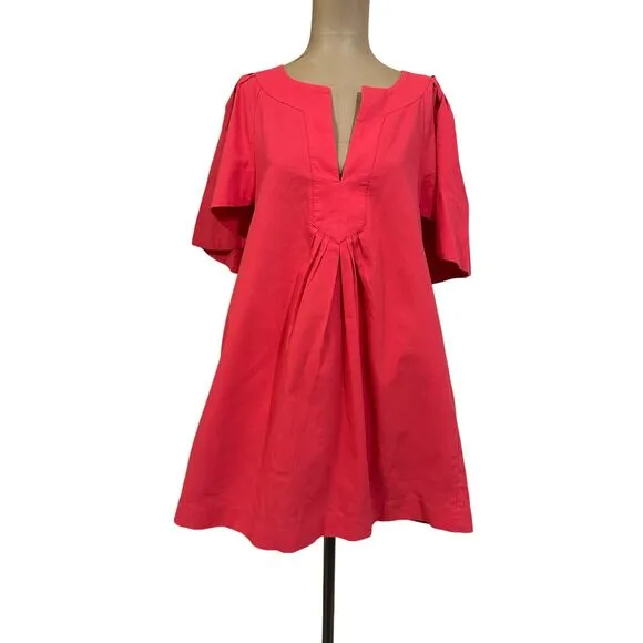 Tuckernuck Pomander Place Coral Finley Flutter Sleeve Cotton Mini Dress Small