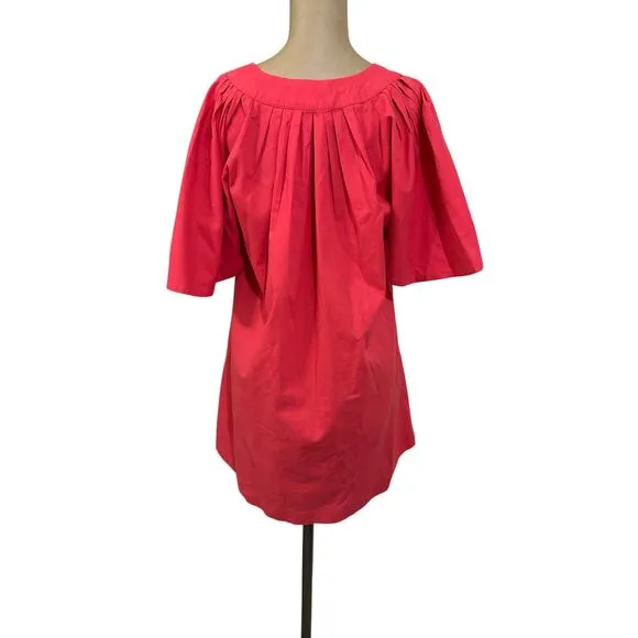 Tuckernuck Pomander Place Coral Finley Flutter Sleeve Cotton Mini Dress Small