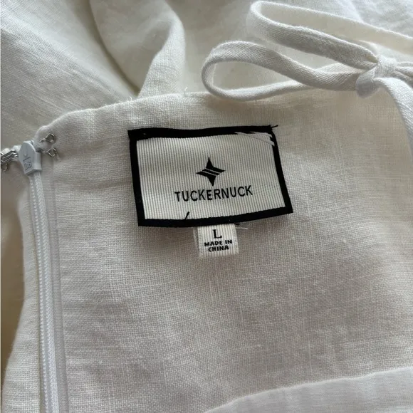 Tuckernuck White Linen Lea Dress L NWOT