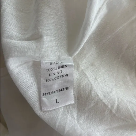 Tuckernuck White Linen Lea Dress L NWOT