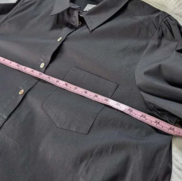 Tuckernuck Women's Black Callahan Shirt Dress Button Ruffle Hem Swing Sz XXXL