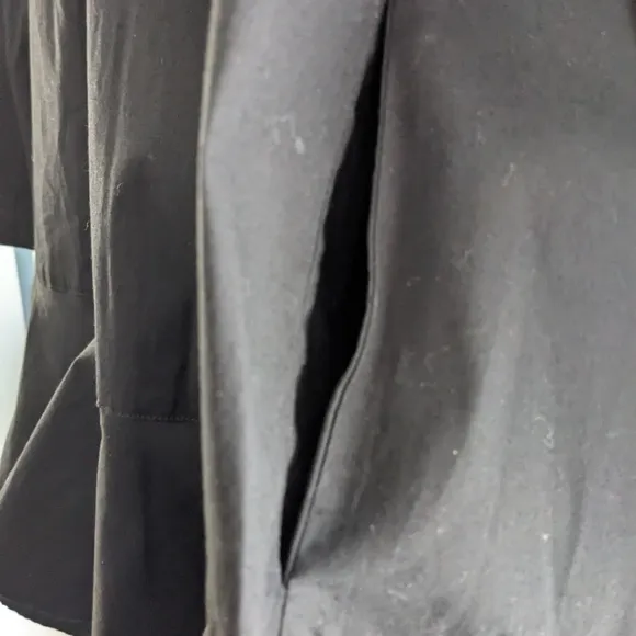 Tuckernuck Women's Black Callahan Shirt Dress Button Ruffle Hem Swing Sz XXXL