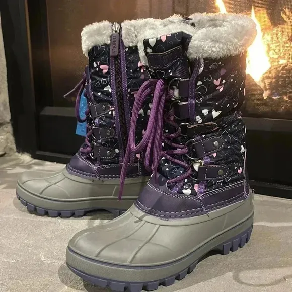 Tundra Perth Water resistant Thermolite insulation, zip up faux fur snow boots 4