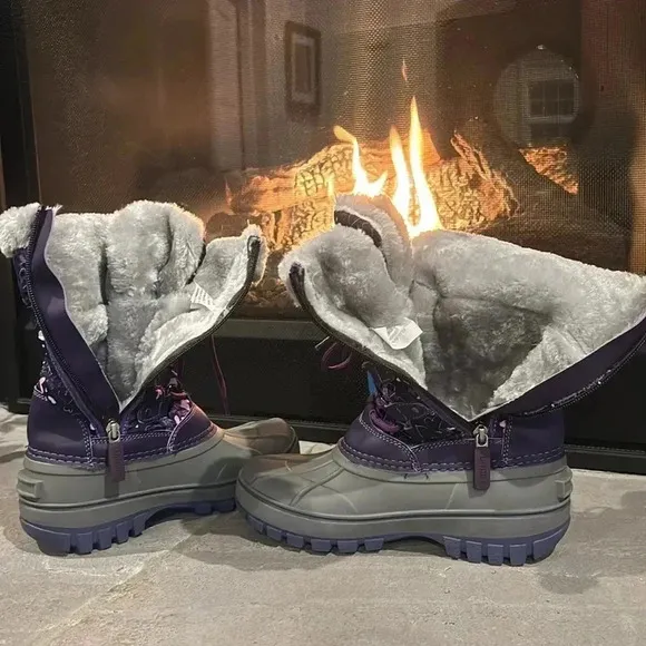 Tundra Perth Water resistant Thermolite insulation, zip up faux fur snow boots-5