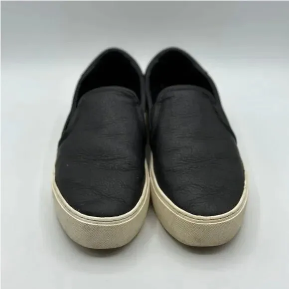 UGG Alameda Black Leather Slip On Sneakers Size 8