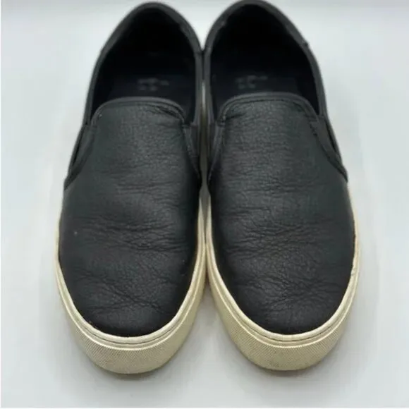 UGG Alameda Black Leather Slip On Sneakers Size 8