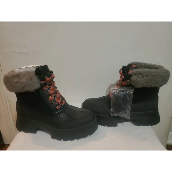 UGG ASHTON ADDIE BLACK LEATHER WATERPROOF WINTER WOMEN'S BOOTS SIZE US 7
