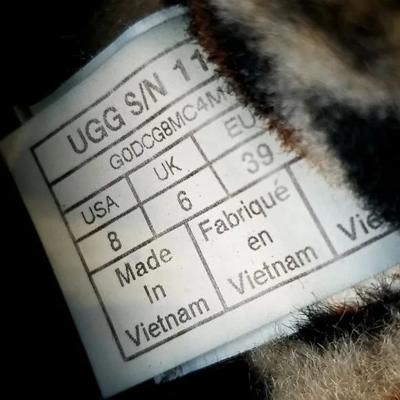 UGG Australia Leopard Print Fluff Yeah Slides - Size 8
