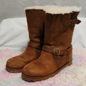 UGG Australia Noira Brown Winter Boots W Sheepskin Lining Sz.10 Worn Once #47