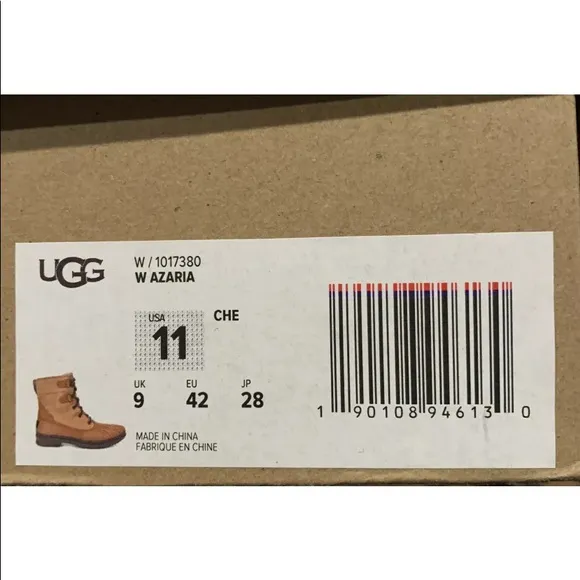 UGG AZARIA WOMEN ANKLE BOOTS WATERPROOF CHESTNUT Sz 11 NWB.