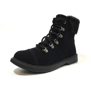 UGG Azell Hiker Weather Waterproof Lace-up Boots -Black Suede -Youth US 6 -NEW