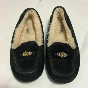 UGG Black Shearling Lined Loafers