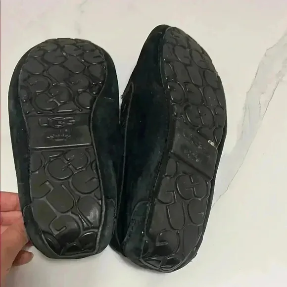 UGG Black Shearling Lined Loafers