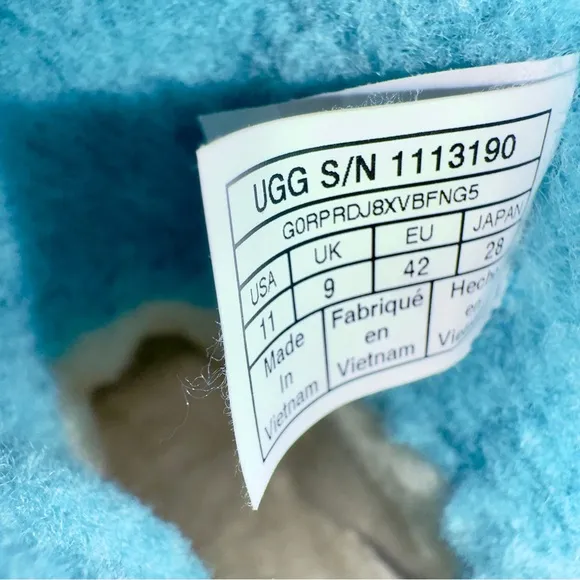 UGG Classic Mini Waterproof Clear Boots in Blue Teal Size 11