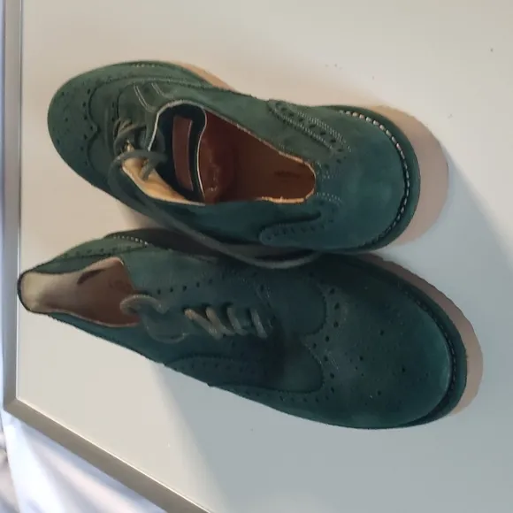 UGG COLLECTION EDUARDO EVERGREEN SUEDE LACE-UP BROGUE LOAFERS size 11 1006581