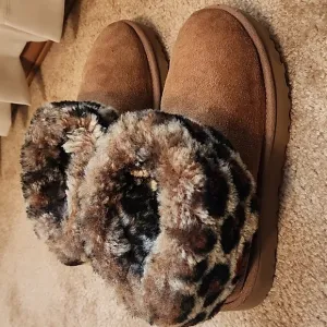 UGG Fluff Mini Quilted Leopard Boots
