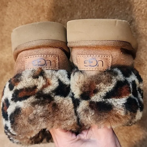 UGG Fluff Mini Quilted Leopard Boots