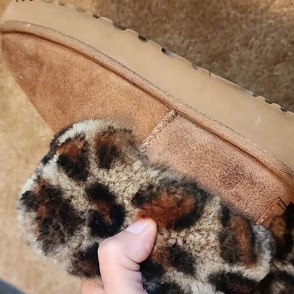 UGG Fluff Mini Quilted Leopard Boots