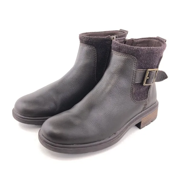 UGG Harrison Brown Leather Moto Boots 7.5