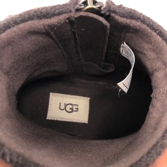 UGG Harrison Brown Leather Moto Boots 7.5