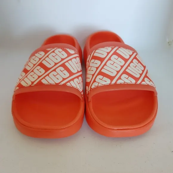 UGG Ruette Orange and White Slides Sandals Size 8