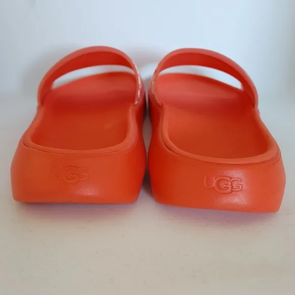 UGG Ruette Orange and White Slides Sandals Size 8