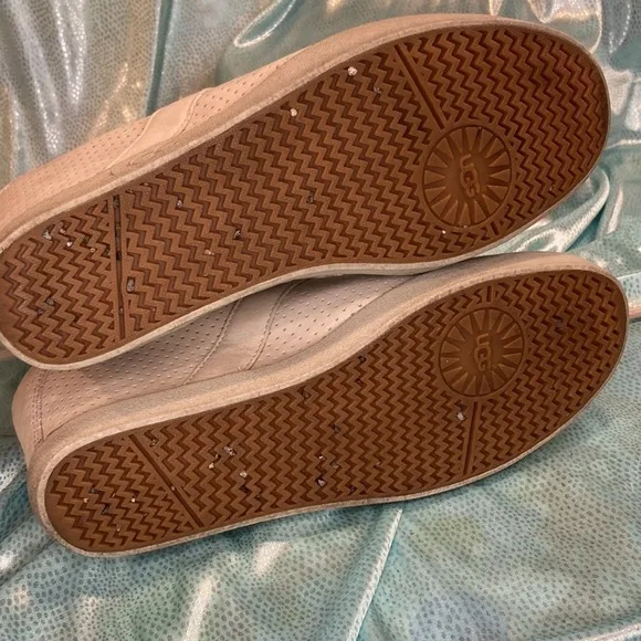 𝅺UGG size 7w cream dress wedge boots. Worn once. Perforated quilted design B13