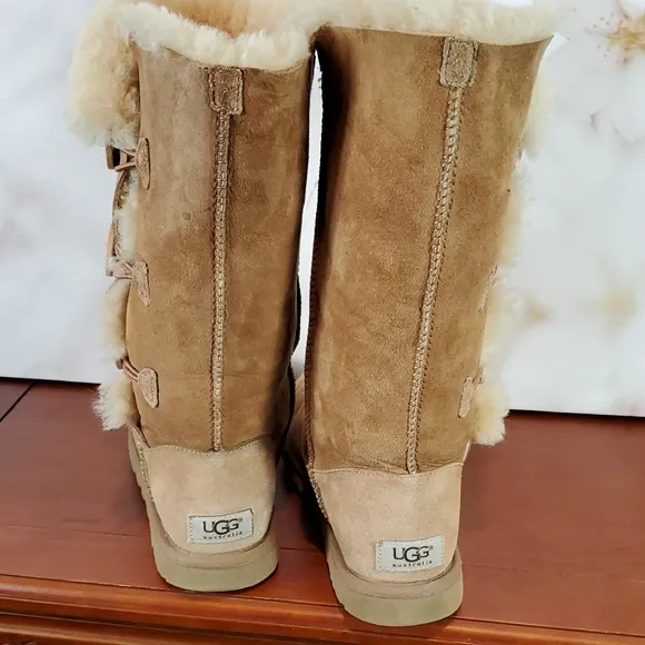 UGG Tan Winter Boots with Sheepskin Lining - 6