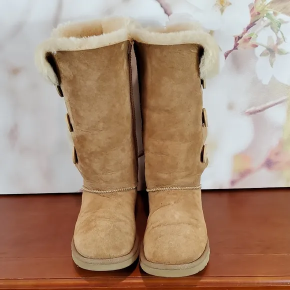 UGG Tan Winter Boots with Sheepskin Lining - 6