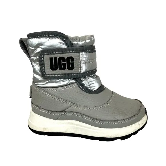 UGG Toddlers' Taney Weather Metallic Boots  Size 6  Silver Winter Snow Boots